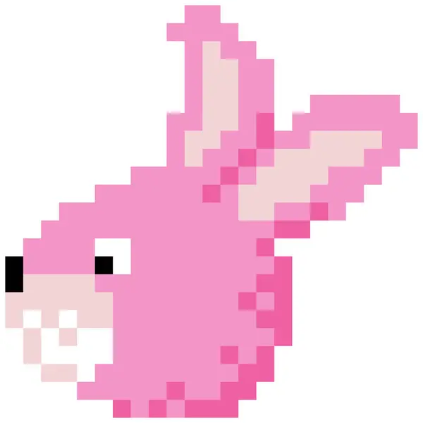 Rabbit Cartoon Icon Pixel Style — Stok Vektör