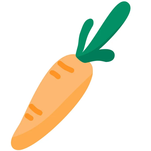 Lindo Naranja Zanahoria Icono Dibujos Animados — Vector de stock