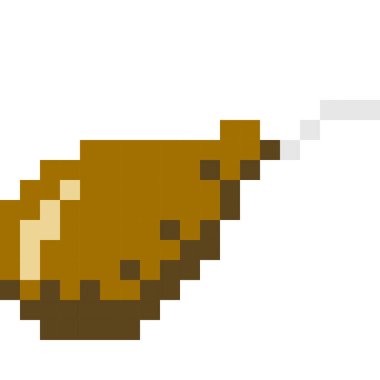 Chicken wing cartoon icon in pixel style.	 