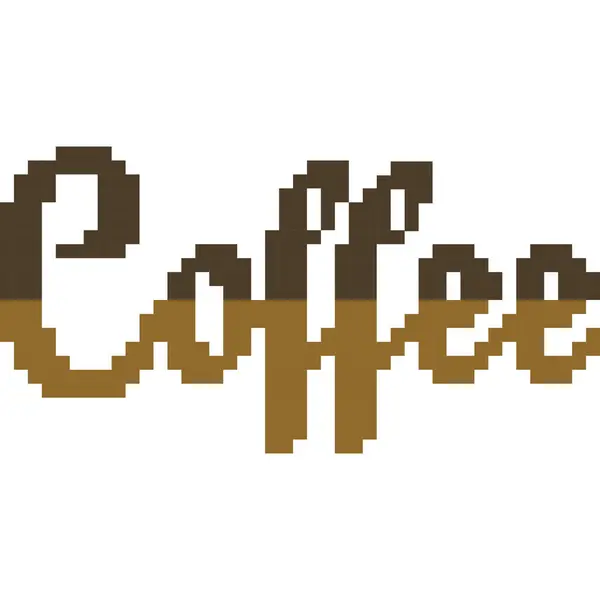 Coffee Letter Cartoon Icon Pixel Style — Stock Vector