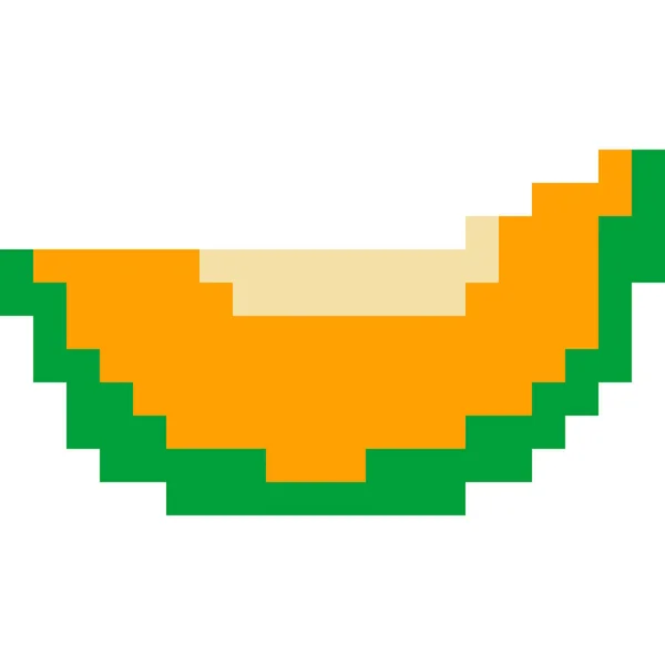 Half Cut Pumpkin Icon Cartoon Style Pixel Style — Vector de stock