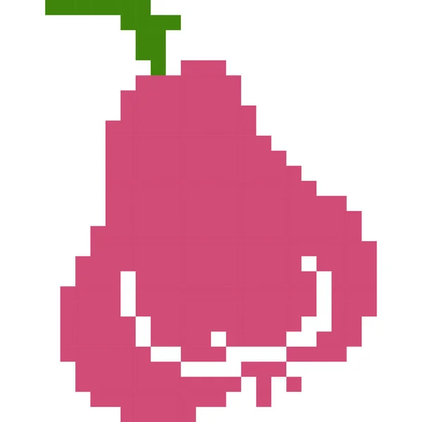Ícone Desenho Animado Maçã Rosa Estilo Pixel — Vetor de Stock