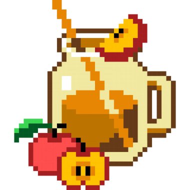 Piksel biçiminde elma suyu karikatürü simgesi 