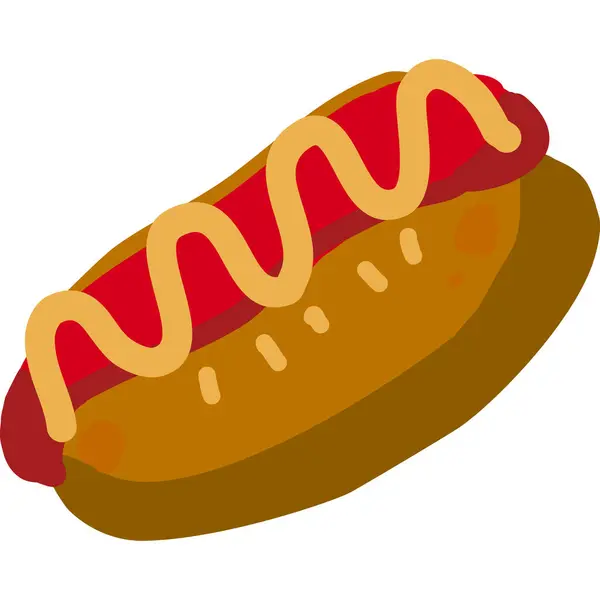 Hot Dog Εικονίδιο Στυλ Κινουμένων Σχεδίων — Διανυσματικό Αρχείο