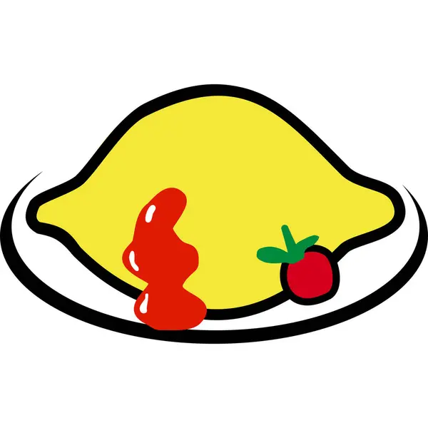 Omelete Desenhos Animados Estilo Ícone — Vetor de Stock