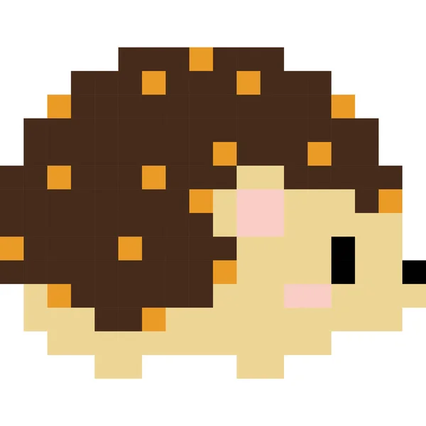 Hedgehog Cartoon Icon Pixel Style — Image vectorielle