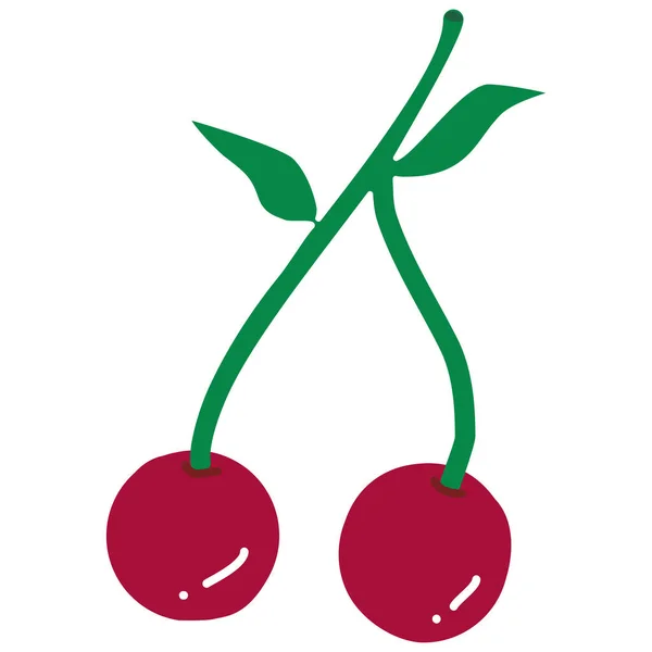 Cherry Cartoon Icon Style — Stok Vektör
