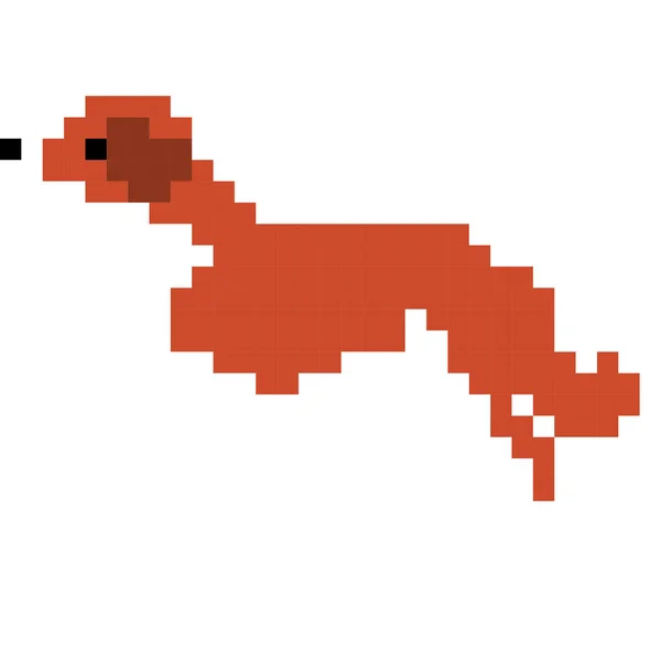 Dog Cartoon Icon Pixel Style - Stok Vektor