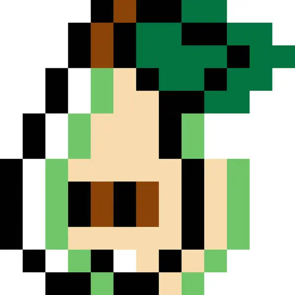 Avocado Cartoon Icon Pixel Style — 图库矢量图片