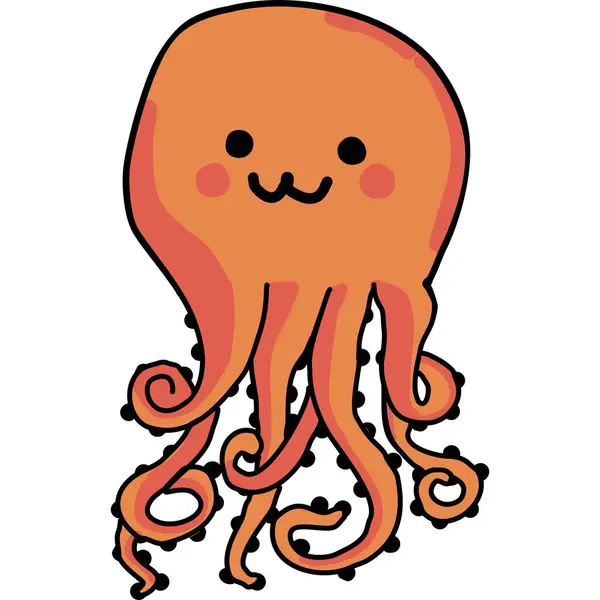 Karikatura Octopus Stylu Ikon — Stockový vektor