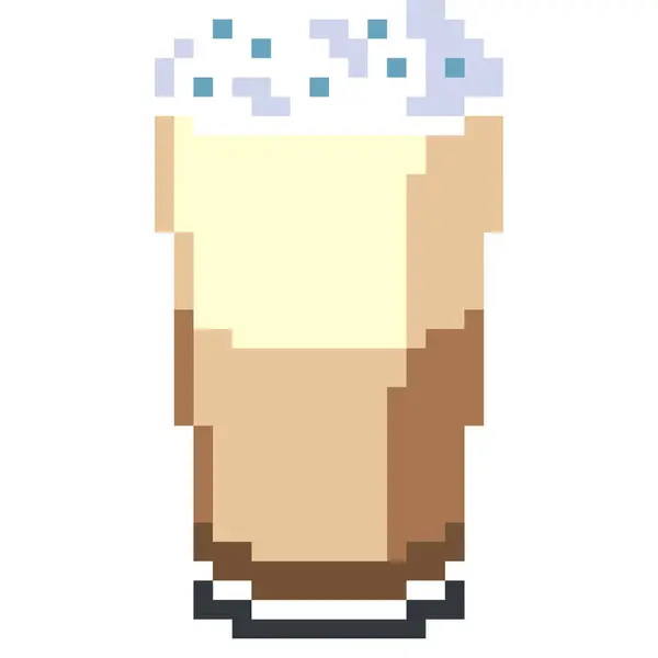 Koffie Cartoon Icoon Pixel Stijl — Stockvector