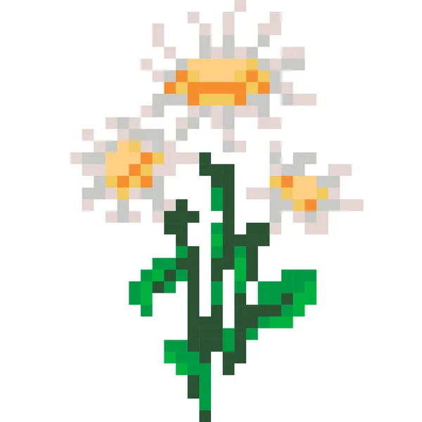 Flower Cartoon Icon Pixel Style — Archivo Imágenes Vectoriales