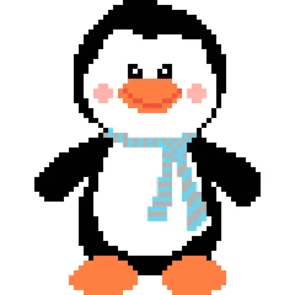 Penguin Cartoon Icon Pixel Style — Διανυσματικό Αρχείο