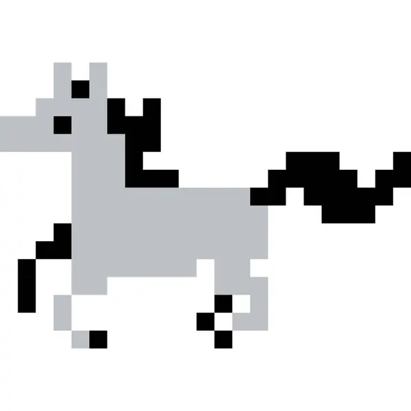 Horse Cartoon Icon Pixel Style — Archivo Imágenes Vectoriales