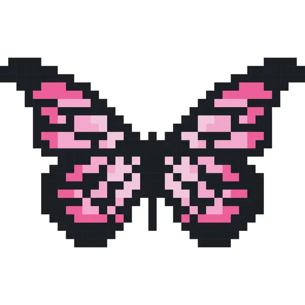 Schmetterling Cartoon Ikone Pixel Stil — Stockvektor