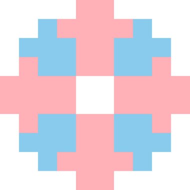 Piksel biçiminde donut çizgi film simgesi 