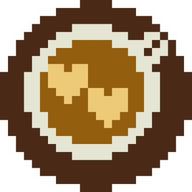 Piksel biçiminde kahve karikatürü simgesi 