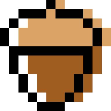 Piksel biçiminde çam kozalakları çizgi film simgesi 