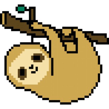 Piksel biçiminde tembel çizgi film simgesi