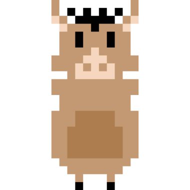 Piksel biçiminde domuz çizgi film simgesi