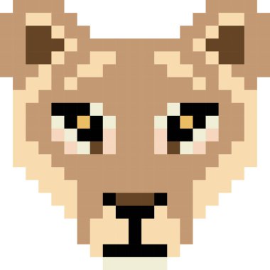 Piksel biçiminde aslan çizgi film simgesi 