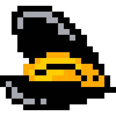 Piksel biçiminde midye karikatür simgesi 