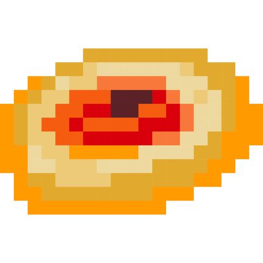 Piksel biçiminde kurabiye çizgi film simgesi 