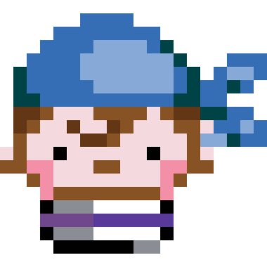 Piksel biçiminde korsan çizgi film simgesi 