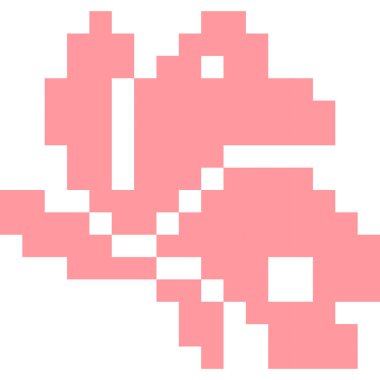 Piksel biçiminde kelebek çizgi film simgesi