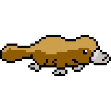 Piksel biçiminde Platypus çizgi film simgesi