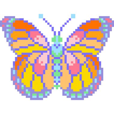 Piksel biçiminde kelebek çizgi film simgesi