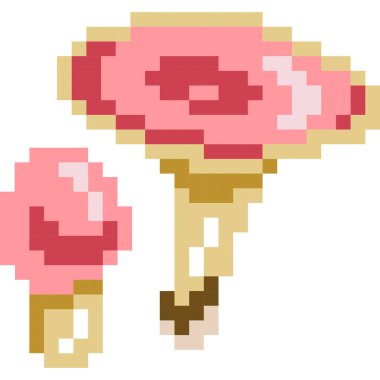 Piksel biçiminde mantar çizgi film simgesi