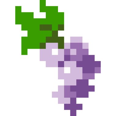 Üzüm çizgi film simgesi piksel biçiminde