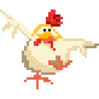 Piksel biçiminde tavuk çizgi film simgesi