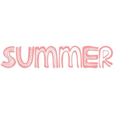 Beyaz arka planda, yumuşak pembe bir renkle yazılmış yazı. Desen ögelerine sahip vektör