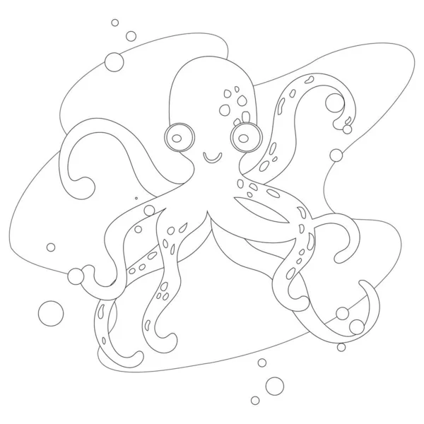 Vector Illustratie Kunst Kleuren Octopus Mooi Ornament Plastic Voor Creativiteit — Stockvector