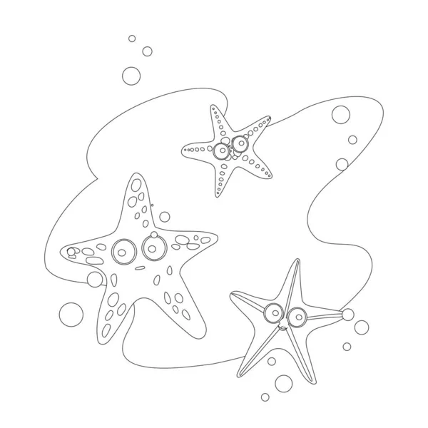 Sea Star Kolorowanie Strony Ilustracja — Wektor stockowy