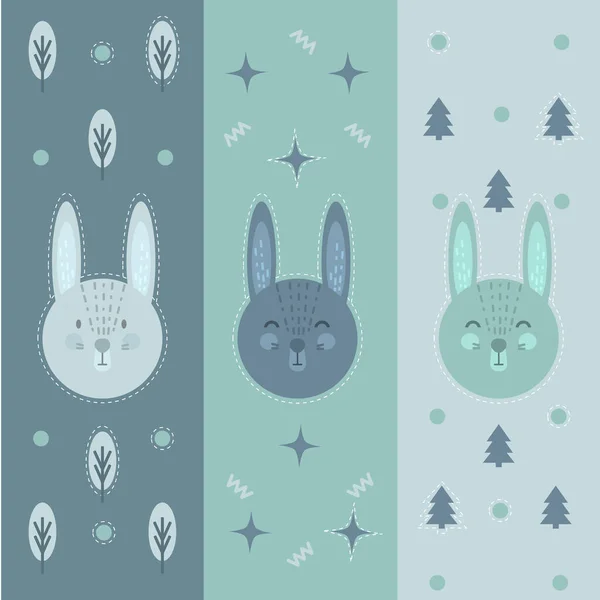 Lustige Vektor Kaninchen Hintergrund Niedlichen Farben Für Kinderbekleidung Bücher Aufkleber — Stockvektor