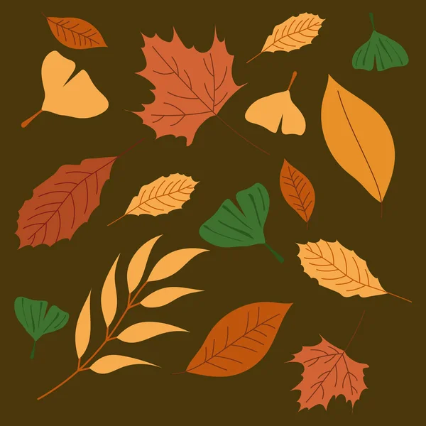 Autumn Leaves Background White Perfecto Para Diseños Estacionales Proyectos Temáticos — Vector de stock