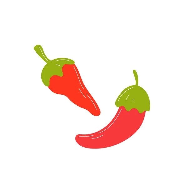 Mexikanische Paprika Für Die Zubereitung Scharfer Soßen Pflanzlicher Elemente Zwei — Stockvektor