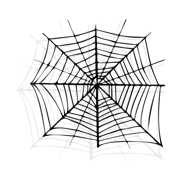 Ünnepeljük Halloween Eleganciával Bonyolult Fekete Pókhálók Egy Tiszta Fehér Vásznon — Stock Vector