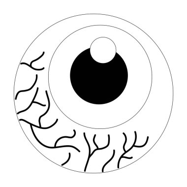 Boyama sayfası, damarlı korkunç bir Cadılar Bayramı gözü..