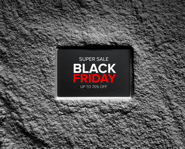 Μαύρη Παρασκευή Σούπερ Πώληση Μαύρη Τετράγωνη Ετικέτα Στην Υφή Του — Διανυσματικό Αρχείο