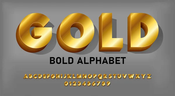 Golden Bold Fuente Alfabeto — Archivo Imágenes Vectoriales