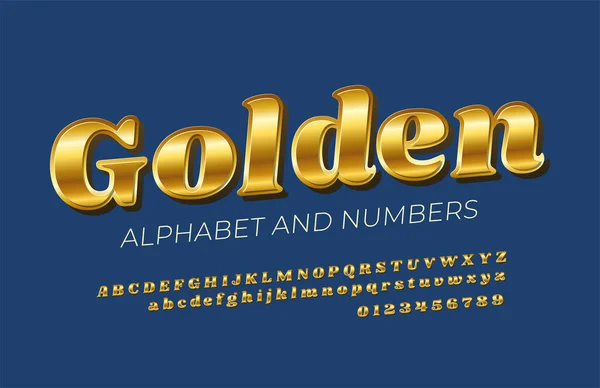 Talyan Altın Yazı Tipi Alfabesi — Stok Vektör