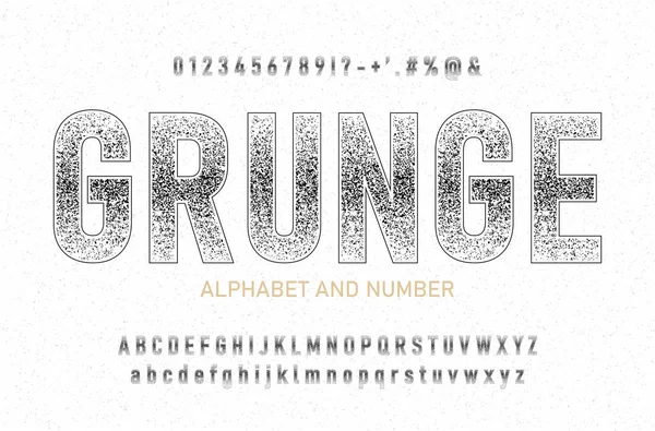 Fonte Rétro Avec Texture Grunge Alphabet Rétro Vectoriel Avec Lettres — Image vectorielle