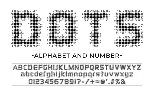 一套由圆点组成的字母 点点数字字体 领导显示字体 数字记分板字母表 图库插图