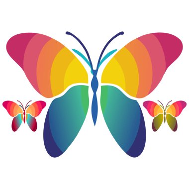 Renkli kelebek çizimleri koleksiyonu