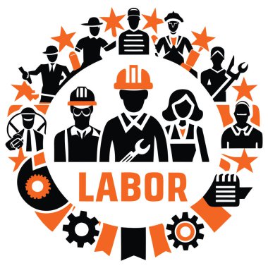İşçi Bayramı illüstrasyon poster tasarımı
