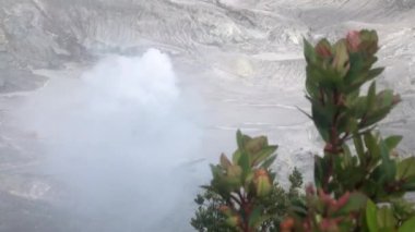 Dağların güzel manzarası Tangkuban Prahu